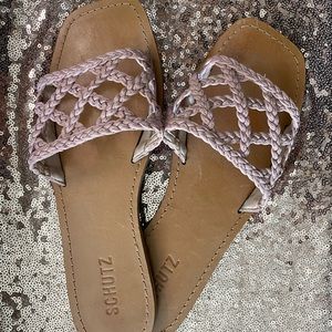 SCHUTZ Ericka Braided Strap Slide Sandal Size 8.5